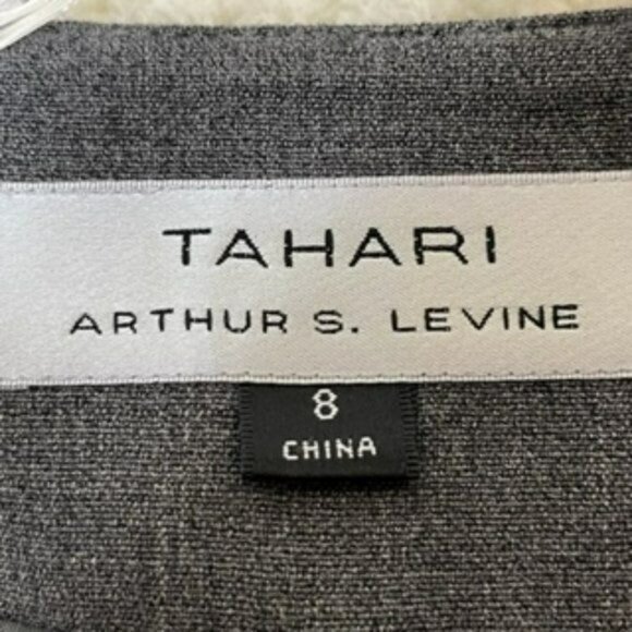 NWT Tahari Arthur S Levin Womens Suit Jacket Open Front Gray Black size 8 - Picture 2 of 7
